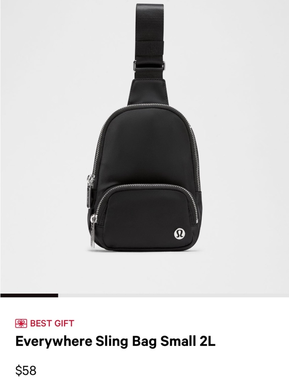 lululemon athletica Black Everywhere Sling Bag Small